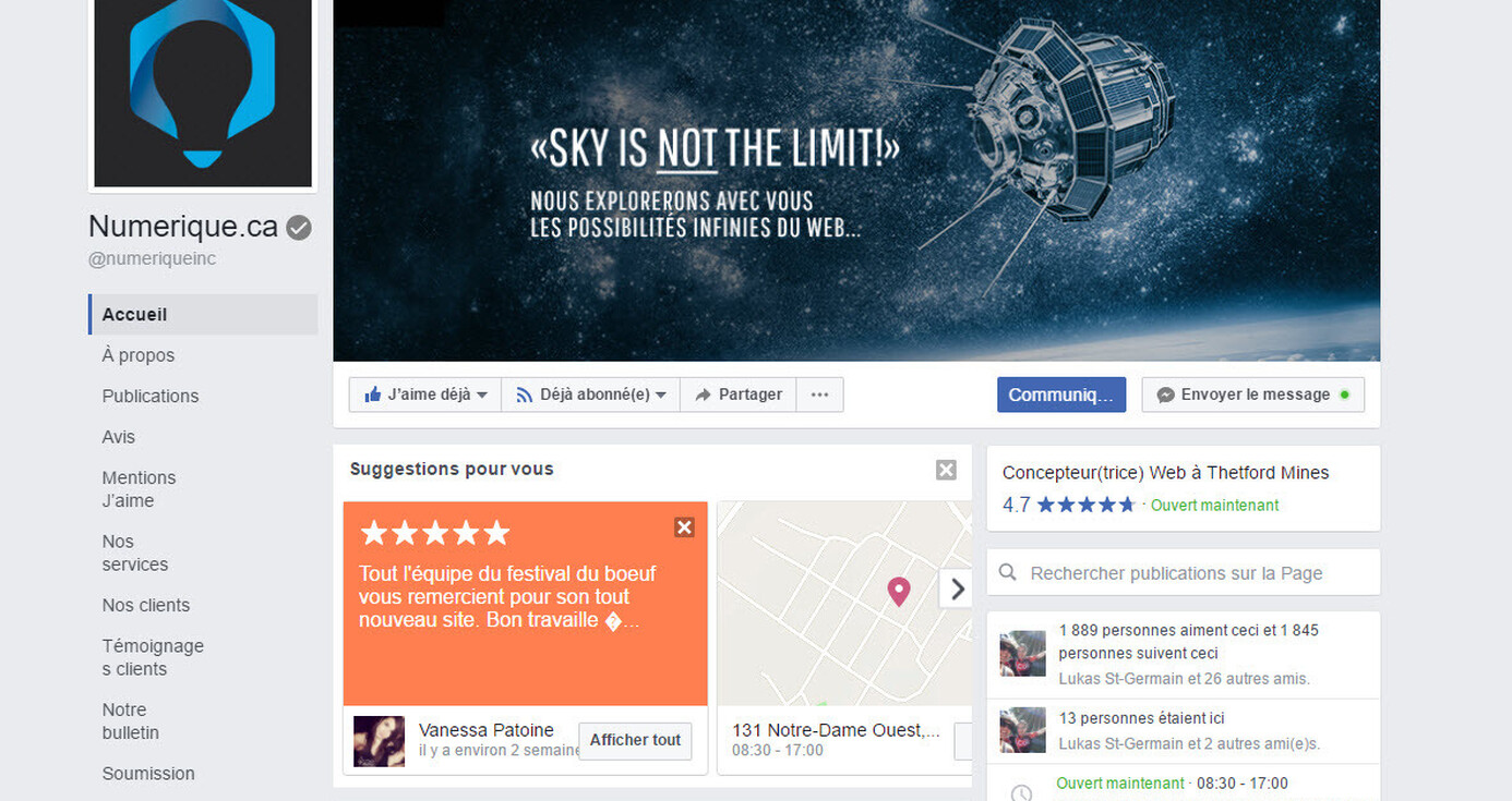 Cinq suggestions de base pour créer une belle page Facebook